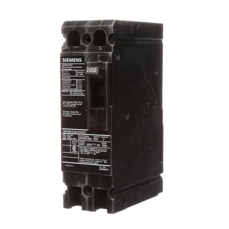 Siemens ED22S100A Breaker ED 2P 100A 24