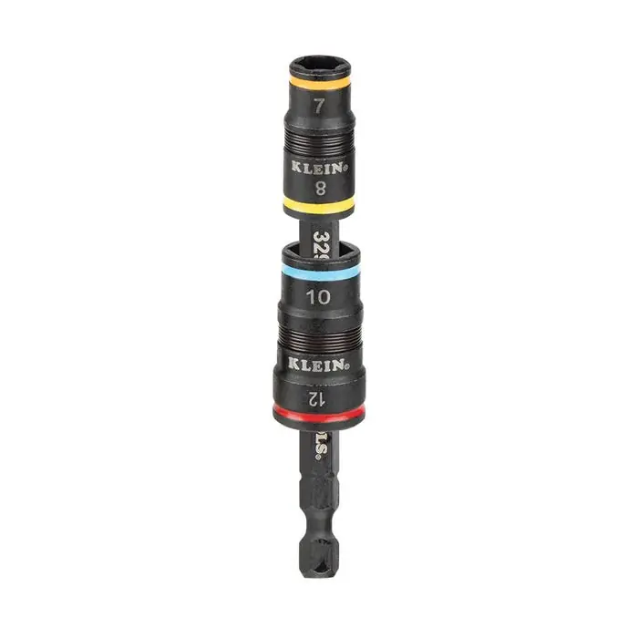 Klein Tools 32932M 4-in-1 Impact-Rated Flip Socket Set 7 mm to 12 mm Metric