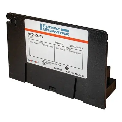 Mersen MPDB66670 MPDB Series Power Distribution Block 1000V 310A
