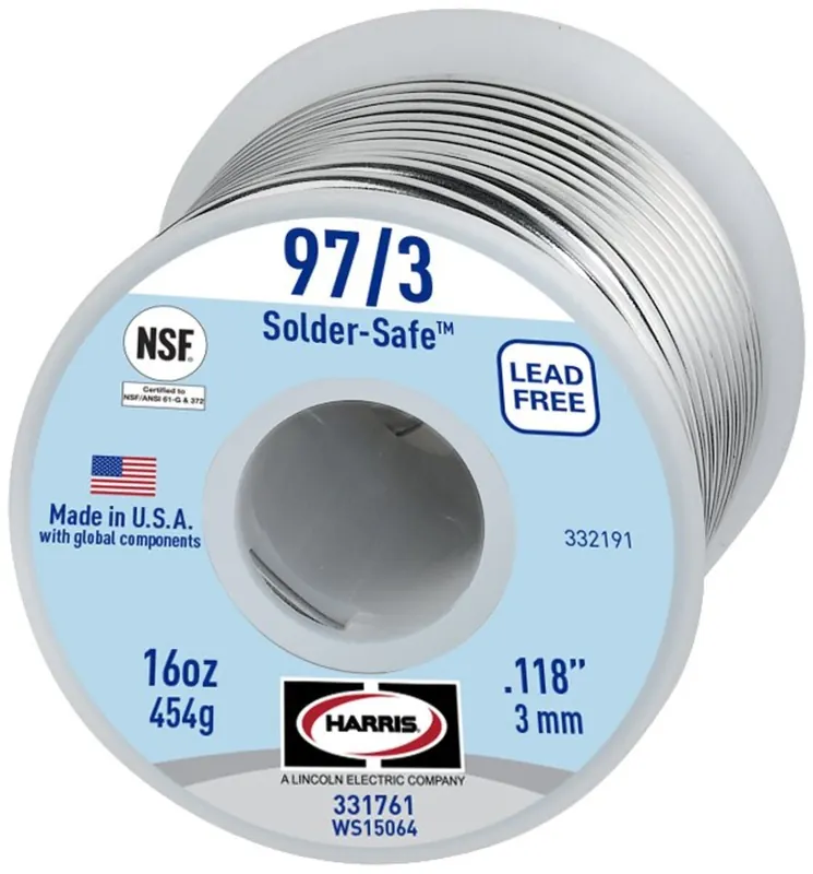 Harris 331761 0.118 inches Tin Copper Leaded Solid Core Solder 1 lb Spool / 25 lb Box