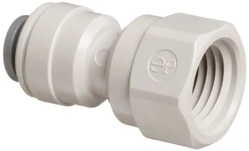 John Guest PI450822S Acetal Copolymer Tube Fitting, Adaptor, 1/4 inches Tube OD x 1/4 inches NPTF Female (Pack of 10)