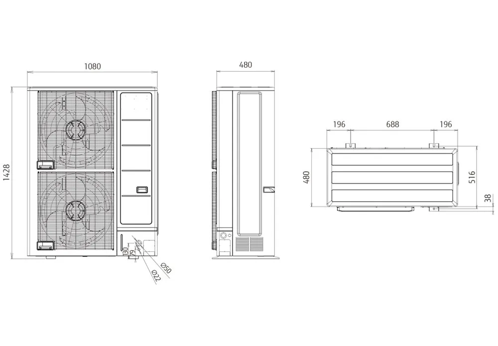 Fujitsu AOU96RLAVL Heat Pump for Small Capacity Type J-IIIL Series 96,000 BTU/h