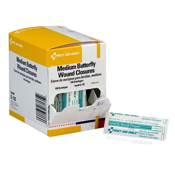 First Aid G135 Butterfly Wound Closures Medium 100/Box