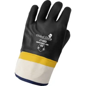 Global Glove 2740D PVC Double-Dipped Chemical Handling Gloves with Jersey Shell 10.5 in.