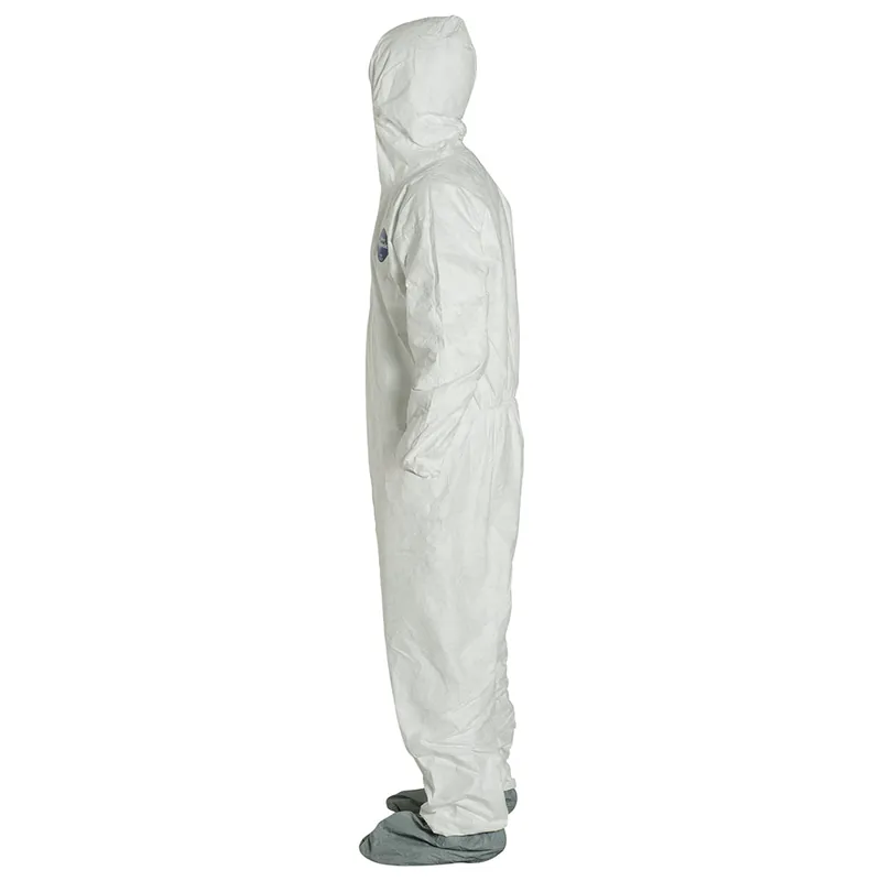 Dupont TY122SWHMD00 Tyvek 400 Hooded Coverall with Attached Boots MD