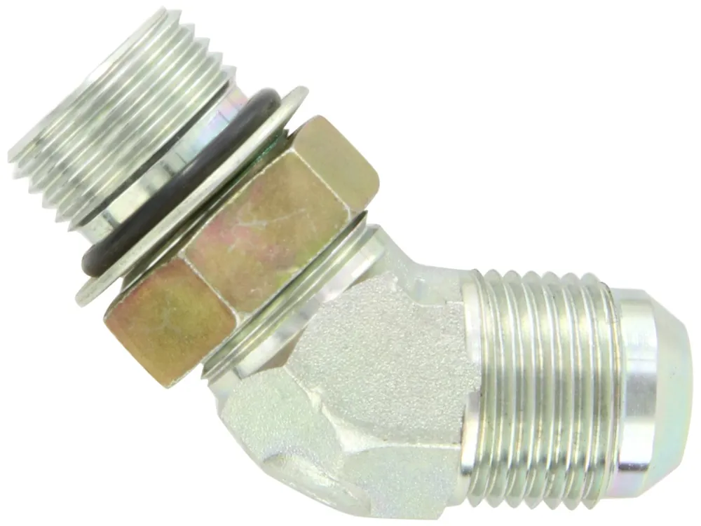 Eaton 2061-10-10S Aeroquip Steel Flared Tube Fitting 45 Degree Elbow 5/8 inches Male JIC x 5/8 inches O-Ring Boss Male