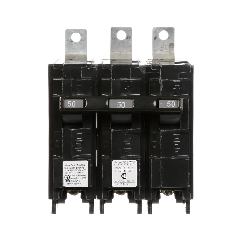 Siemens B350HH Panelboard Circuit Breaker 240V 50 A 3 Pole
