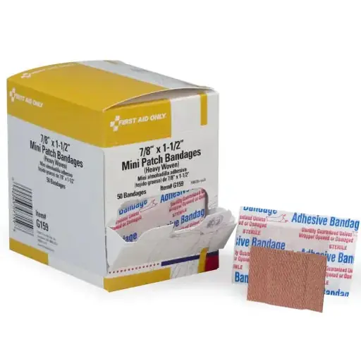 First Aid G159 7/8 inchesx1.5 inches Heavy Woven Fabric Bandages 50/Box