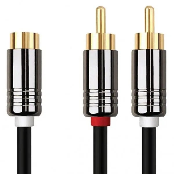 Calrad 35-530-HG High Grade "Y" Cable, Two RCA Plugs to RCA Jack, 6 in Long