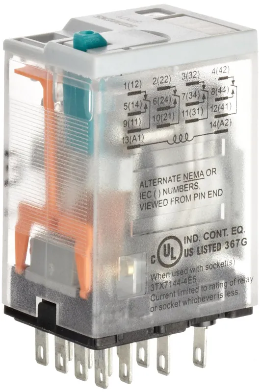 Siemens 3TX71113PC03 Premium Plug in Relay 4PDT 24VDC Coil Voltage