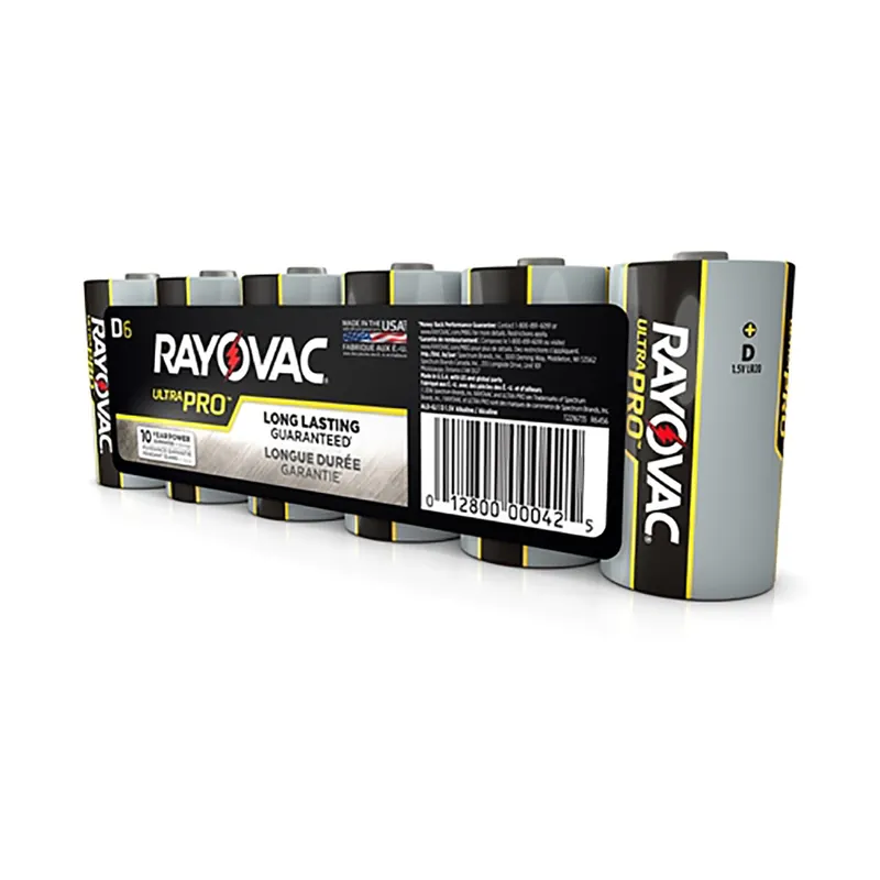 Rayovac ALD-6J D Size 1.5 Volt 6/Pack UltraPro Alkaline Batteries