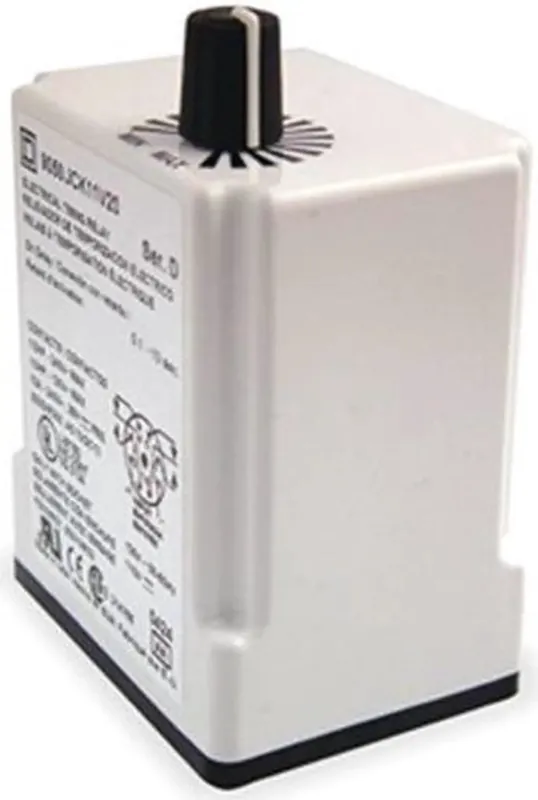 Square D 9050JCK22V14 timing relay 24 VAC/VDC coil 10 amp DPDT plug-in socket mount