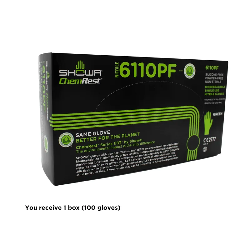 Showa 6110pfl 6110pf Nitrile Gloves 100pk