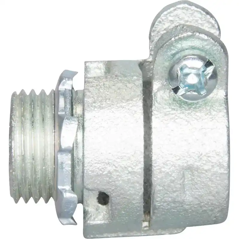Topaz 151M bx-flex connector, straight, squeeze type, malleable iron 1/2 inches