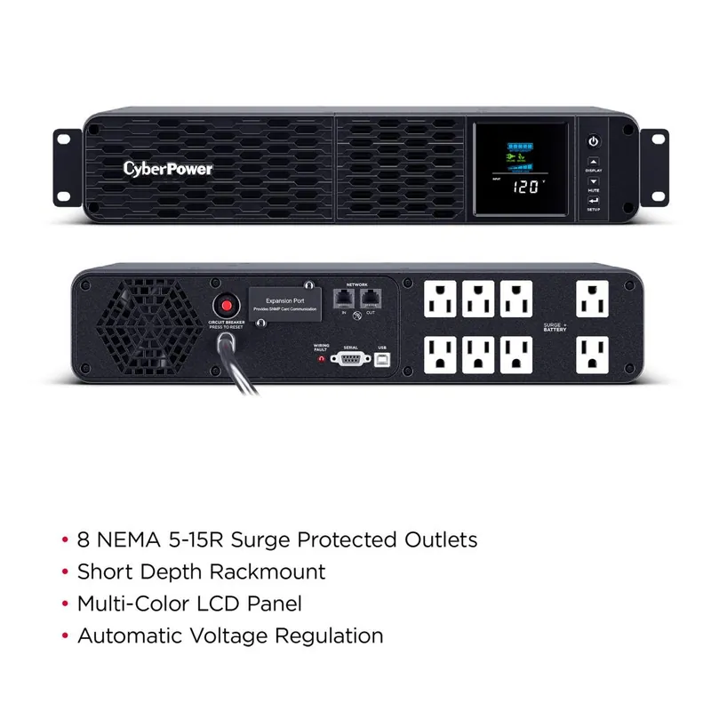 Cyberpower CP1500PFCRM2U PFC Sinewave Rackmount UPS 1500VA 1000W 120VAC