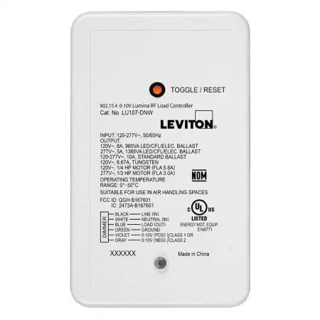 Leviton LU107-DNW LuminaRF Phase 0-10V Dimmer PP