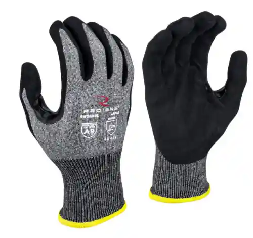 Radians RWG589 Cut Level A9 Sandy Foam Nitrile Coated Work Gloves