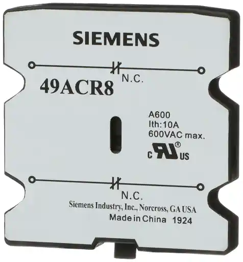 Siemens 49ACR8 Aux Switch DP, 2NC, 30-60