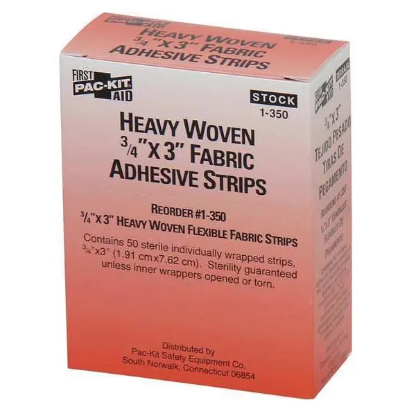 First Aid 1-350 3/4 inchesx3 inches Heavy Woven Fabric Bandages (PK50)