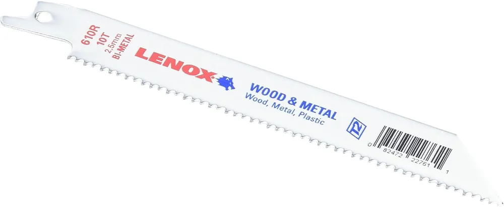 Lenox 22761OSB610R 3/4 inches x .035 inches x 6 inches Bi-Metal Reciprocating Saw Blade 10 Tuff Tooth™ Teeth Per Inch