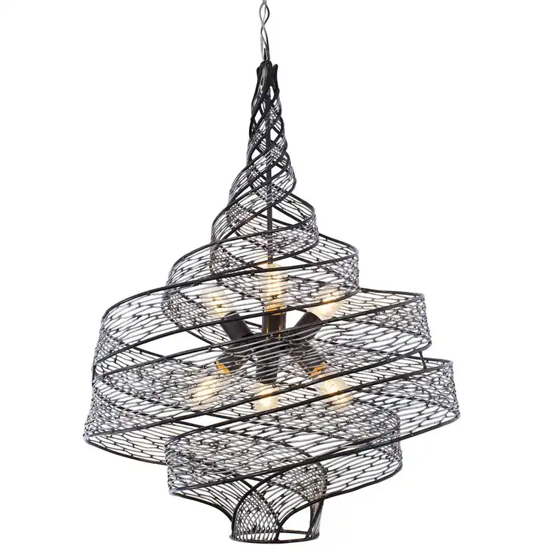 Varaluz 240P06SL Flow 6 Light 26 inch Steel Pendant Ceiling Light