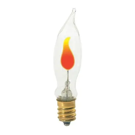 Satco S3661 Bulb, Incandescent, 3W, CA5 1/2, Candelabra Base, Decorative Light
