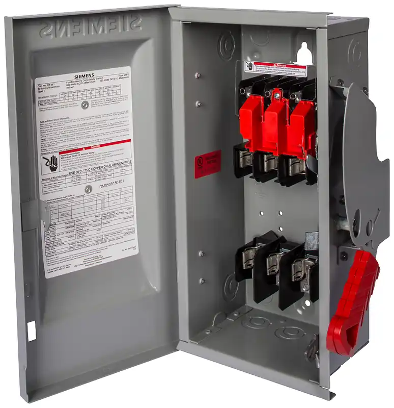 Siemens HFB612 fusible safety switch line base 600 VAC 30 amp