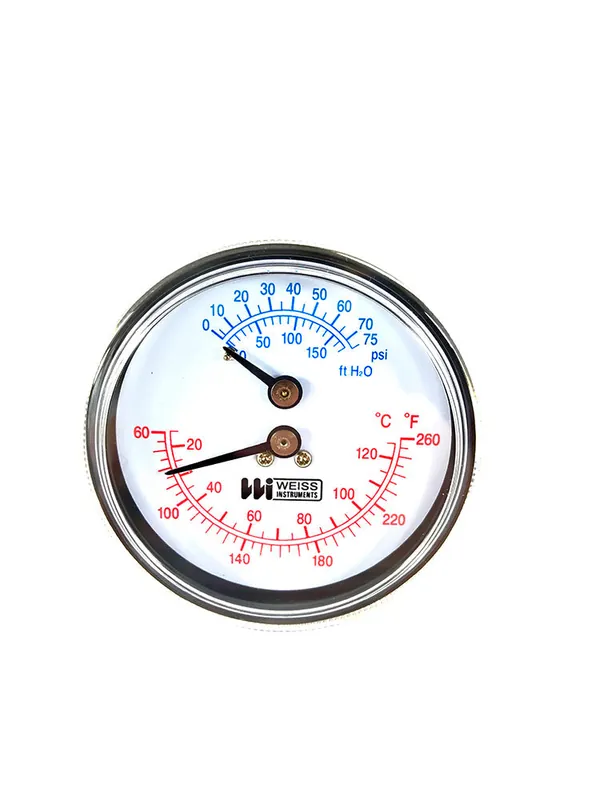 Weiss CTP25RX Tri-O-Meter 2-1/2 inches 1/4 inchesNPT Rear Connection 2 inches Extension