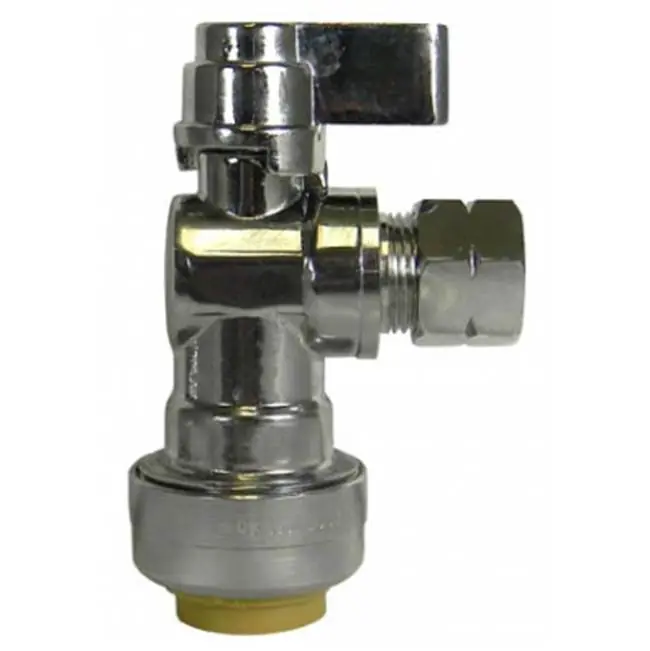 Ay Mcdonald 5426-048 72082q Angle Quarter Turn Supply Stop, 1/2 x 3/8 in, Push-Fit CTS x Compression