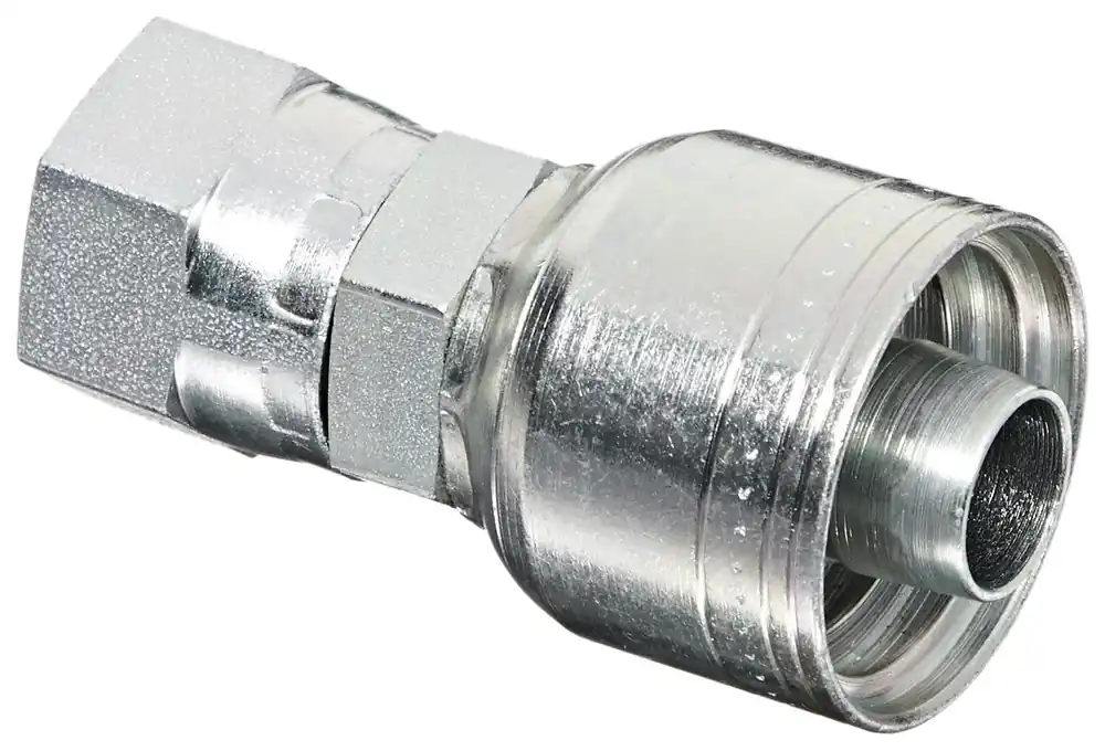 Eaton 1AA10FJ10 Aeroquip Carbon Steel Global TTC Crimp Hose Fitting Female JIC Swivel 5/8 inches Hose ID, 7/8 inches - 14 Thread