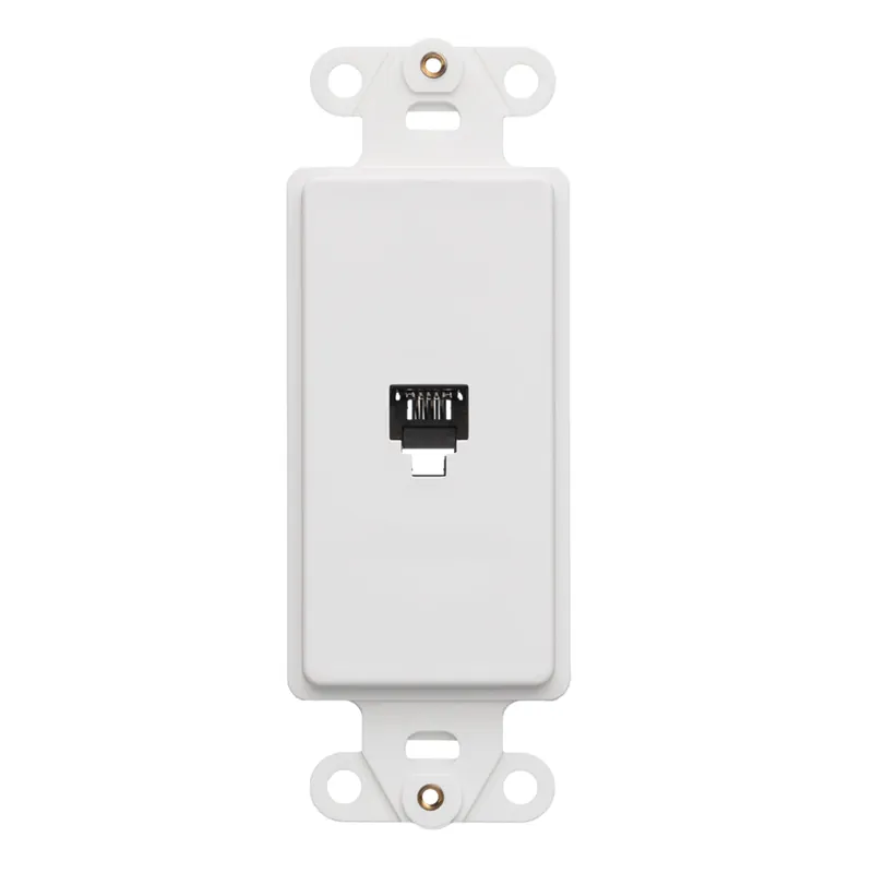 Leviton 40649-00W Decora Insert, 6P4C, Screw Terminals
