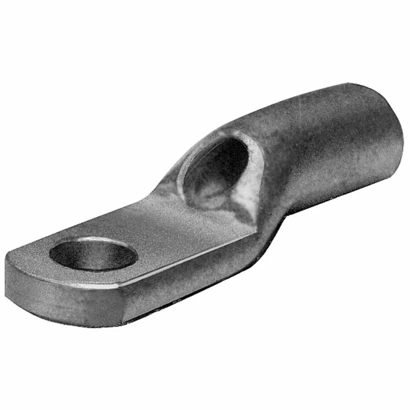 Burndy YAV10T3 Copper Compression Lug, 1 Hole w/ Inspection Window, 14-10 AWG/12-10 AWG, 1/4 inches Stud, Short Barrel, Tin Plated