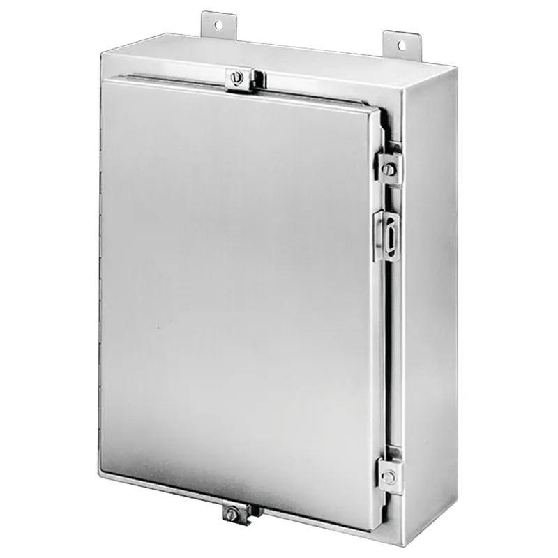 Nvent Hoffman A42H3608SSLP Wallmount Hinged with NEMA Clamps Type 4X, 42x36x8, Brushed, SS304