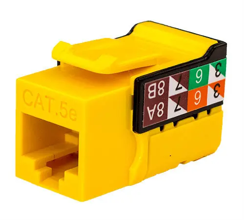 Vertical Cable 351-V2622/YL CAT5E V-Max Keystone Jack, Unshielded, Yellow