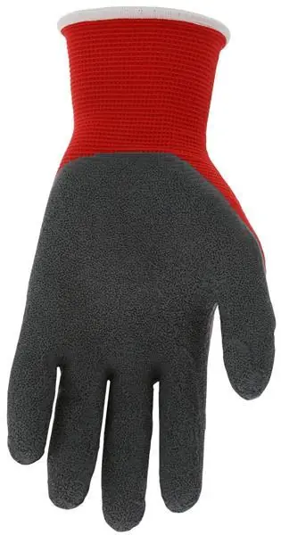 Mcr Safety N9680-2XL "Ninja Flex" 15 Gauge Red 100% Nylon Shell, Gray Latex Dip Palm & Fingertips, Size 2X-Large