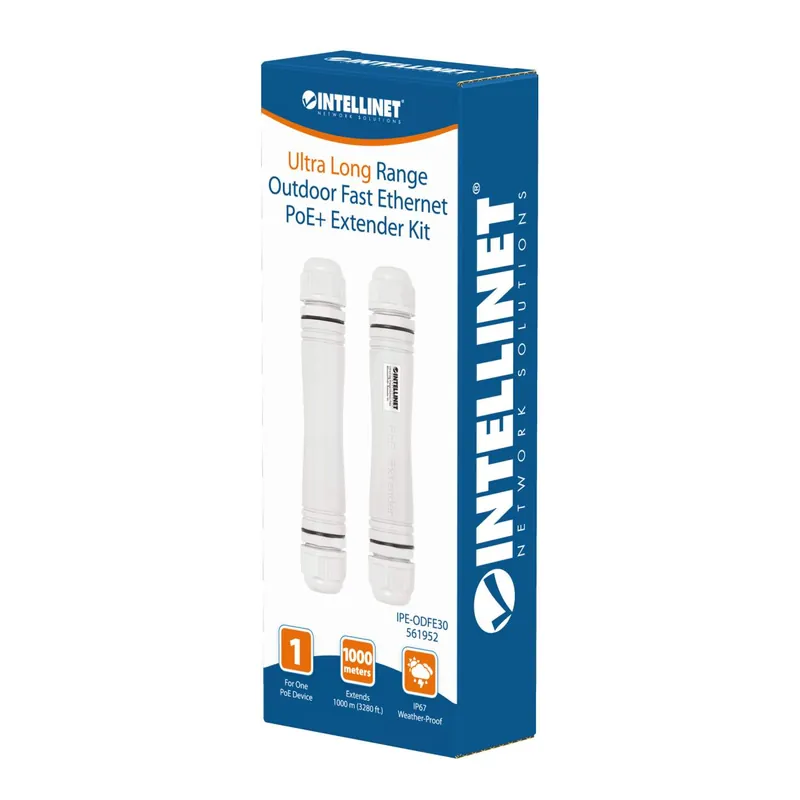 Intellinet 561952 Ultra Long Range Outdoor PoE++ Extender Kit