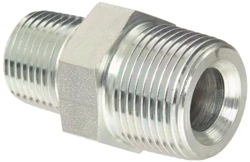 Eaton 2083-12-8S Aeroquip Steel Pipe Fitting, Hex Nipple, 3/4 inches x 1/2 inches NPTF Male