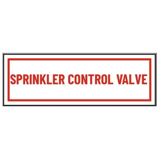 Fire Protection 02-108 6 X 2 Sprinkler Control Valve Id Sign