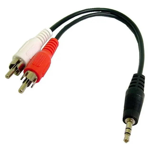 Calrad 35-562 "Y" Cable, 3.5mm Stereo Plug to Two RCA Plugs, 10 in. Long