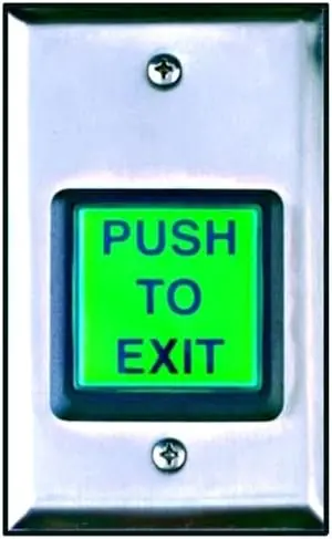 Camden Door Controls CM-30E CM-30 Series Square LED Illuminated Push Button "Push to Exit" Economy Switch