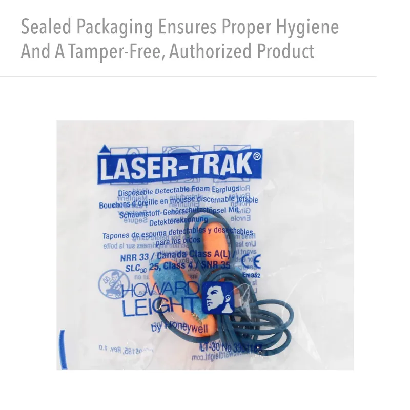 Howard Leight LT-30 Laser Trak Ear Plugs 100 Pairs