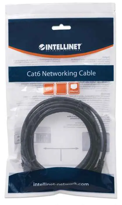 Intellinet 342094 Cat6 RJ-45 Male/RJ-45 Male UTP Network Patch Cable 25-Feet