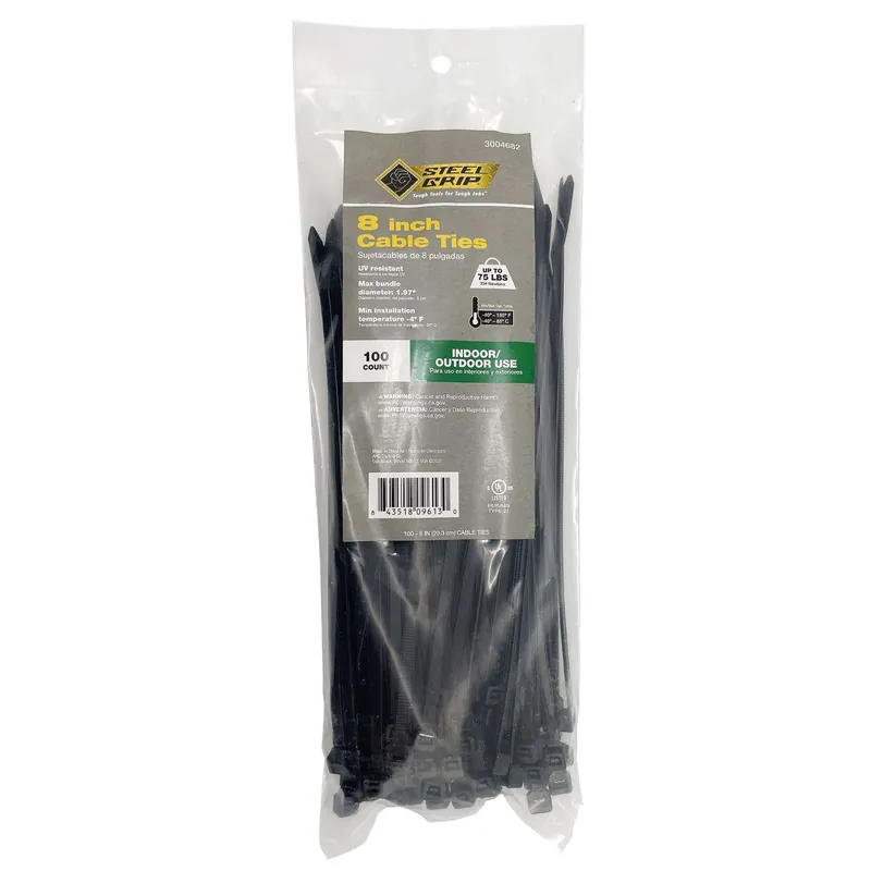 Steel Grip 3004682 8 in. Cable Tie Pack of 100