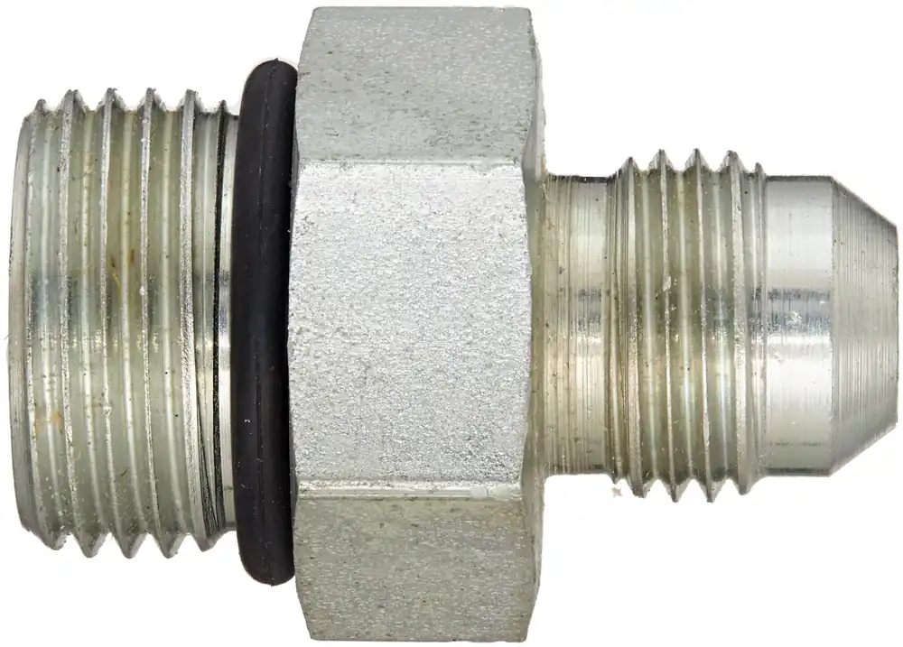 Eaton 202702-8-6S Aeroquip Steel Flared Tube Fitting Adapter 3/8 inches Male JIC x 1/2 inches O-Ring Boss Male