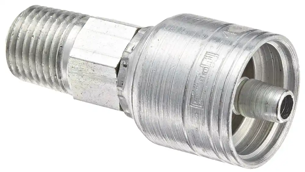 Eaton 1AA4MP4 Aeroquip Carbon Steel Global TTC Crimp Hose Fitting 1/4 inches Hose ID, 1/4 inches - 18 Thread