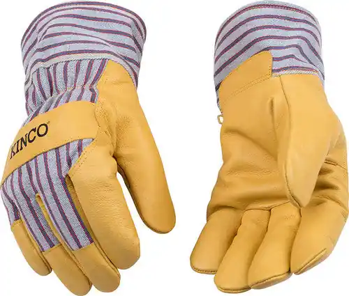 Kinco 1927-2XL Lined Grain Pigskin Palm Gloves w/Safety Cuff (XXL)