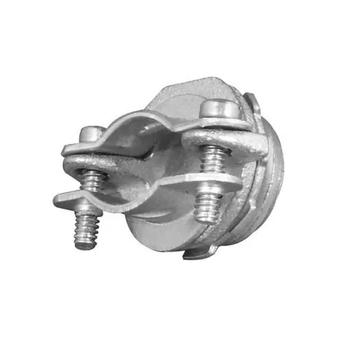 Appleton AC-125 Electroplated Zinc Malleable Iron 2-Screw Clamp and 90-Degree Squeeze Connector 1-1/4 Inch
