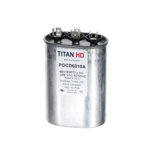 Diversitech POCD6010A Titan Hd Run Capacitor 60+10 Mfd, 370V, Oval