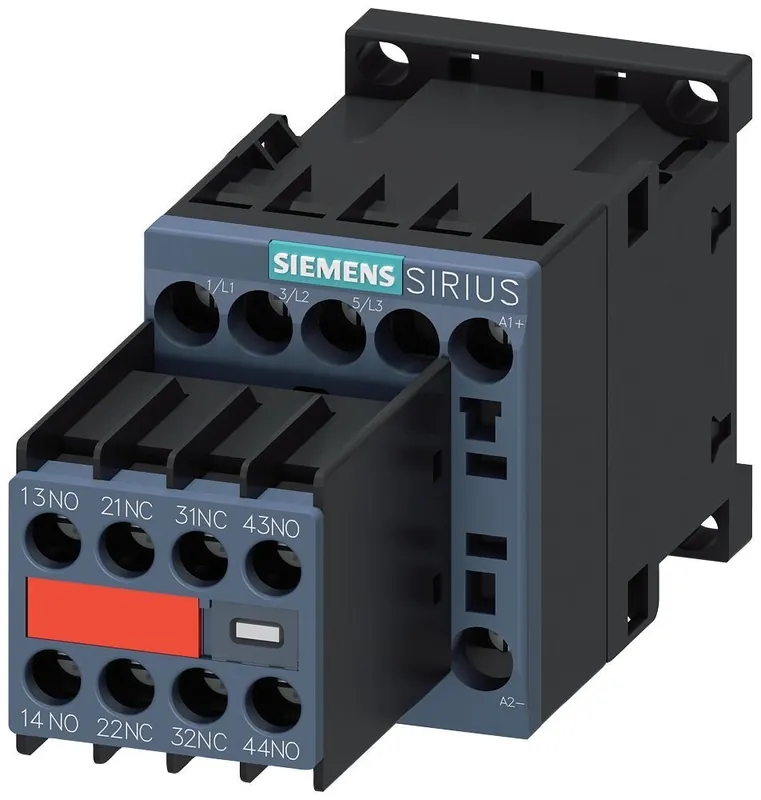 Siemens 3RT20161FB443MA0 Contactor 24 VDC 9 Amp 3-Pole 2NO 2NC Screw Terminal IEC Contactor
