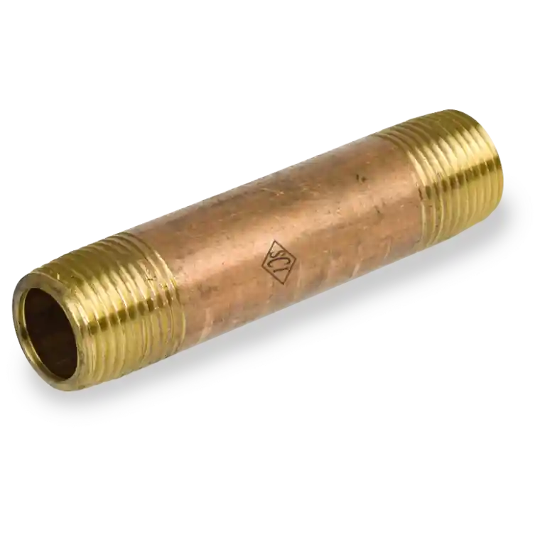 Anvil 4385011690 Pipe Nipple - Brass - Schedule 40 - Seamless - Threaded on Both Ends - 3/4 inches NPT Male - 5-1/2 inches Long